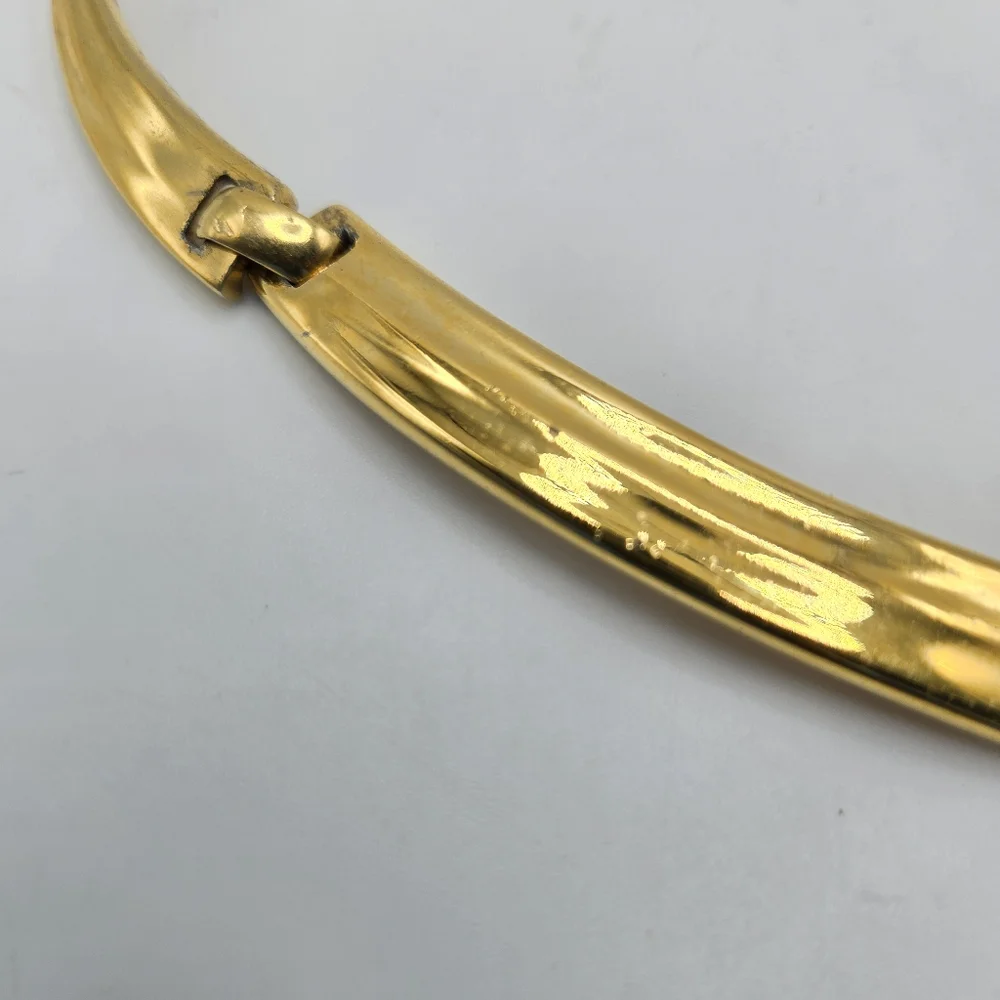 Napier Goldtone Necklace Choker Collar Modernist Statement Chunky Mogul Mobwife - Picture 6 of 7